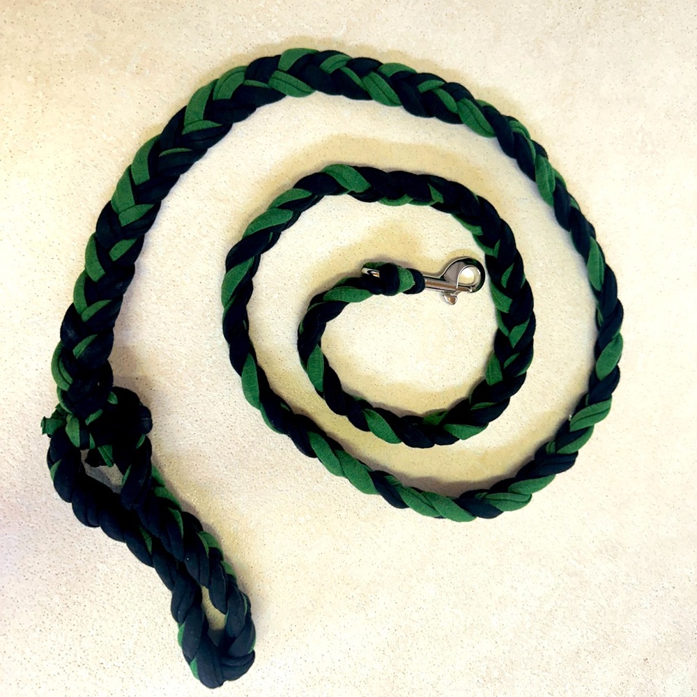 Handmade, pet leash, 6 foot organic cotton stretchy
